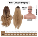 EASIHAIR Light Orange Synthetic Wigs Long Wavy Ombre Natural Hair Wigs with Bangs for Women Cosplay Lolita Wig Heat Resistant