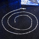 DOTEFFIL 925 Sterling Silver 16/18/20/22/24/26/28/30 Inch 2mm Sideways Flat Chain Necklace For Women Man Fashion Wedding Jewelry