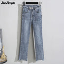 Women's Spring Autumn Fashion 3 Pieces Outfits 2023 Student Korean Casual Shirts+Sweater Vest+Straight Jeans Set Lady Streetwear