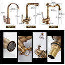 Antique Bronze Kitchen faucets 360 Rotate Swivel Faucet Hot Cold Water Tap Mixer Kitchen Sink Faucet ELK331