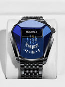 Luxury HOURSLY Brand Trend Cool Men's Wrist Watch Stainless Steel Technology Fashion Quartz Watch For Men 2022 Relogio Masculino