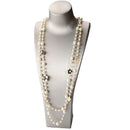 Luxury brand design number 5 long pearl necklace camellia double layer sweater chain necklace woman party jewelry