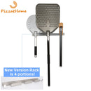 PizzAtHome Pizza Shovel Wall Rack Brushed Stainless Steel Pizza Peel Rack Wall Mounted Hanger Heavy Duty Pizza Shovel Holder