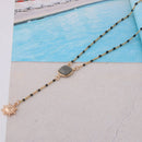 NeeFuWoFu Stainless Steel Necklace Natural Pendant Short Woman Pink Stone Jewelry fashion Accessories brand gift Women's present