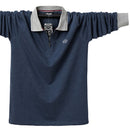 Men Polo Shirt Autumn Casual Fashion Cotton Male Top Tees Long Sleeve Turn-down Collar Men's Polo Shirts Zippers Large Size 6XL