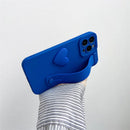 3D Love heart Wrist Band Holder Stand Bracket Matte Soft Case For iPhone 15 14 13 11 12 Pro Max XR X XS 7 8 Plus 13 MiNi Cover