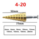 3-12mm 4-12mm 4-20mm HSS直槽阶梯钻头镀钛木材金属开孔器取芯钻孔工具套装