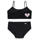 Teens Girls Sports Bra Puberty Gym Underwear Wireless Teenager Girls Sport Bra with Briefs Cotton Young Girls Training Bra Set