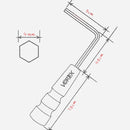 VORTEX   Guitar tool 4mm Wooden handle -Acoustic guitar special wrench, extended version, hexagonal adjustment neck wrench.
