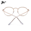 JM Round Blue Light Blocking Reading Glasses Men Women Spring Hinge Metal Frame Vintage Magnifier Diopter Presbyopic