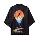 Bebovizi Male Kimono Cardigan Japanese Kimono Men Cardigan Shirt Blouse Yukata Men Haori Obi Traditional Samurai Clothing