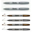 Sharpie 39100 Paint Markers 1MM Oil Permanent Marker Copper Silver Gold Pen Paint Pen for Black Gift Card Metal, Plastic, Glass