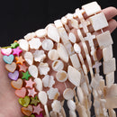 Natural Shell Beads Mother of Pearl Love Star Oval Round Flat Loose Spacer Beads for Jewelry Making DIY Charm Bracelet Necklace