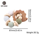 Let's Make Wooden Rattle Teether Baby Toys Engraved Wood Beads Hexagon Teether Silicone Beads 12Mm Tiny Rod Baby Crib Rattle