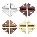4Pcs 34mm Zinc Alloy Jewelry Wooden Box Triangle Corner Decorative Protectors Furniture Carved Table Corner Brackets Protection