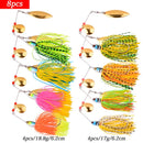 4pcs/8Pcs Fishing Lure Wobbler Lures Spinners Spoon Bait For Pike Peche Tackle All Artificial Baits Metal Sequins Spinnerbait