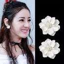 Fashion Korean Big Resin Flower Stud Earrings for Women Vintage Acrylic Pearl Love Pending Earring 2024 Fashion Jewelry Brincos