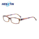 Henotin Reading Glasses Spring Hinges Men and Women Small Square Ultra Clear Lenses Reader Eyeglasses