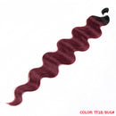 FASHION IDOL Body Wave Ponytail Hair Bundles 26 Inch Soft Long Synthetic Hair Weave Ombre Brown 613 Blonde 100g Hair Extensions
