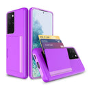 糖果色卡槽盖商务手机壳适用于三星 Galaxy S21 Ultra S20 FE Note 20 S10 Plus 5G 适用于 S21+ Note 10 plus 手机壳