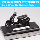 1:18 比例比亚乔伟士牌踏板车 98 PK 125 GTR P150X 300 MP5 Primavera GTS 摩托车机车压铸模型儿童玩具