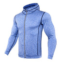 New Mens Running Jackets Fitness Sports Coat Hooded Tight Hoodie Gym Soccer Training Run Jogging Jackets Reflective Zipper Shirt