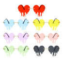 Fashion Dripping Heart Sun Glasses Personality Party Eye Glasses Frameless