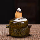 Waterfall Incense Burner Ceramic Backflow Incense Holder Fountain Backflow Incense Cones for Home Office Decor Housewarming Gift