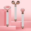3-in-1 Electric Rose Quartz Jade Roller and Face Massager Set Face Care Tools Eye Massager and 3D Face, Head, Arms,Neck Massager