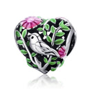 BAMOER Summer Collection 100% 925 Sterling Silver Bird in the Woods Charm Beads fit Women Bracelet Necklaces Jewelry Gift SCC647