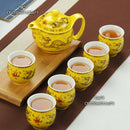 Retro Chinese Kung Fu Ceramic Teapot with Strainer Handmade Dragon Flower Puer Tea Pot 350ml Porcelain Samovar Kungfu Teaware