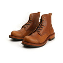 New Japanese Vintage Designer Handmade Tooling Men Casual Shoes Cow Leather Round Toe Wings Ankle Boots Motorcycle Boots Winter