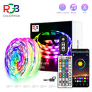 LED灯条，超长RGB 5050 LED灯带，带遥控器，彩色变换灯带，带12V电源适配器，适用于卧室