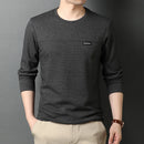 Top Quality New t Shirt Men Logo 2023 Fashion Brand Designer Long Sleeve Slim Fit Solid Color Tops Casual Mens Clothes