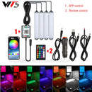 RGB LED 灯泡汽车内饰氛围灯带 USB 无线遥控 APP 音乐控制 多种模式照明装饰车灯