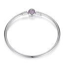 BISAER 925 Sterling Silver Demon Eye Bracelets Blue Evil Eyes Bangles Pave Setting Zircon 17-21CM for Women Party Fine Jewelry