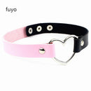 Punk Black Bell Lock PU Leather Necklaces for Women Cosplay Rock Geometry Rivet Collar Choker Necklaces Festival Jewelry