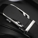 CEXIKA Men Automatic Buckle Belt Custom Engraved Name Logo Genuine Leather Waist Belts for Jeans Father's Day Personalized Gift