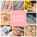 Modian 100% 925 Sterling Silver Rectangle 5A Clear Zircon Luxury Rings Anniversary Engagement Jewelry For Women Fashion Rings