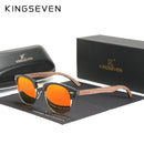 KINGSEVEN 手工制作 2022 黑胡桃木太阳镜 男士偏光 UV400 防护 半框复古眼镜 女士 Oculos