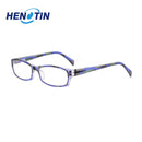Henotin Reading Glasses Spring Hinges Men and Women Small Square Ultra Clear Lenses Reader Eyeglasses