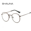 SHAUNA 经典防蓝光眼镜框 品牌设计师时尚圆形金属光学镜框 电脑眼镜