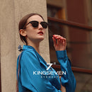 KINGSEVEN 手工制作 2022 黑胡桃木太阳镜 男士偏光 UV400 防护 半框复古眼镜 女士 Oculos