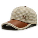 FS 2023 British Plaid Baseball Hats For Men Luxury Designer Brand Women Cap Brown Houndstooth Bone Trucker Hat Casquette Homme