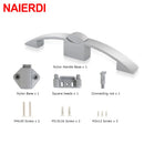 NAIERDI 5PCS Camper Car Push Lock with Handle RV Boat Home Cabinet Drawer Latch Button Locks Furniture Handle Hardware