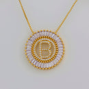 AIBEF Top Quality 3 Colors 26 initial Letter Necklace Micro Pave CZ Pendant Necklaces Copper Charm Statement Jewelry Women Gift