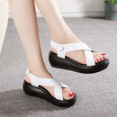 GKTINOO Women's Sandals Genuine Leather Platform Sandal 2023 Summer Gladiator High Heels Ladies Sandal Summer Shoes For Women