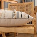 波西米亚风棉质抱枕套 30x50cm/45x45cm 枕头套 米色 适用于沙发床家居装饰