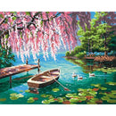 CHENISTORY 框船海滩数字油画现代墙壁艺术数字画丙烯帆布数字画家居装饰品