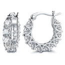 Huitan High Quality Cubic Zirconia Women Hoop Earrings Stylish Girl Accessories Party Daily Wearable Fashion Jewelry Drop Ship